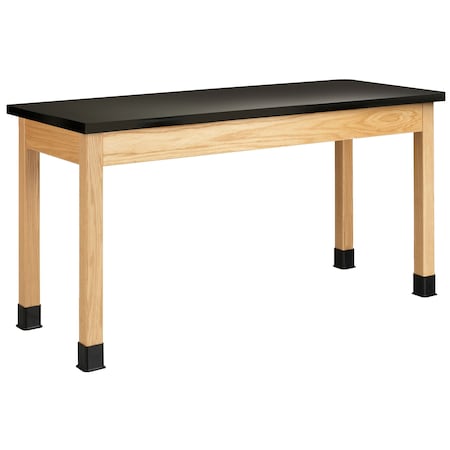 Plain Apron Table, Oak, Wood Frame, 60 in W, Oak MPN:P7606K30E