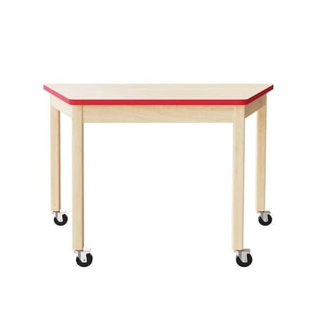 Trapezoid Table, Red Oak, Wood Surface, 60
