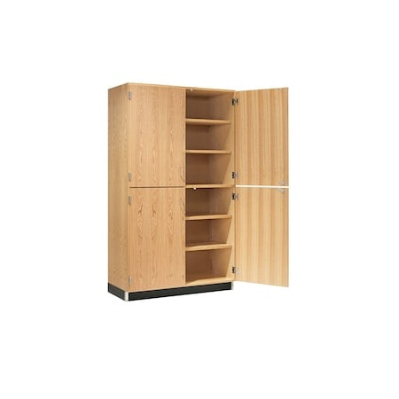 Tall Storage Cabinet, Oak Frame, 6 Shelves MPN:356-4822K
