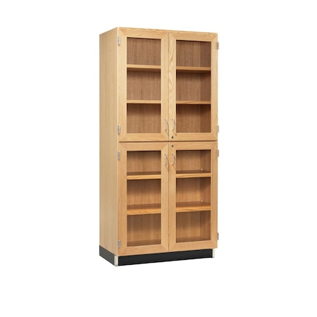 Tall Storage Cabinet, 4 Doors Glass, Oak MPN:357-3622K