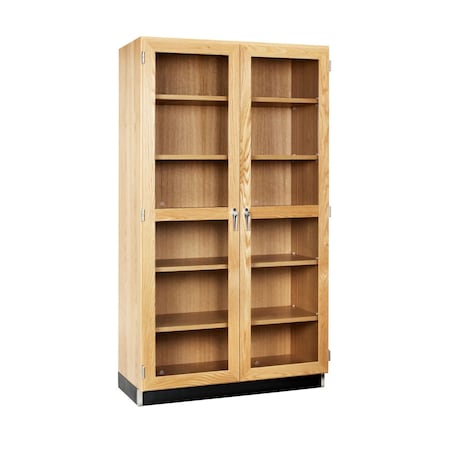 Tall Storage Cabinet, 2 Doors Glass, Oak MPN:358-4822K
