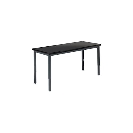 Metal Activity Tables, 72 in W, 30 in L, 23-1/2 in to 37-1/2 in H, Laminate, Black MPN:X815LBB