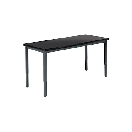 Metal Activity Tables, 60 in W, 42 in L, 23-1/2 in to 37-1/2 in H, Laminate, Black MPN:X890LBB