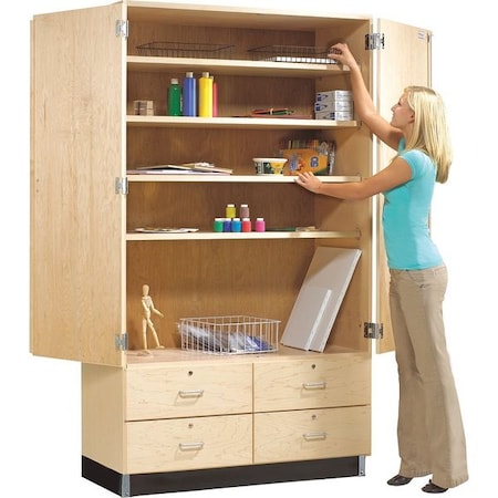 Combo Drawer Storage Cabinet, 84 in H, 48 in W, 5 Shelves, 4 Drawers MPN:GSC-8