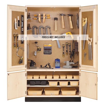 Shelving Tool Storage Cabinet, 84 in H, 48 in W, (1) Fixed, (2) Adjustable Shelves MPN:TC-4810