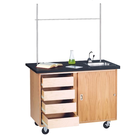 Mobile Demo Table w/Sink and Rod Sockets, 48