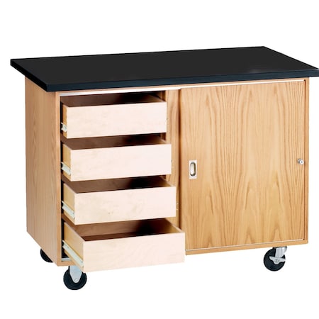 Mobile Demo Table w/Flat Top, 48