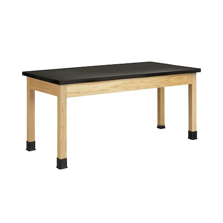 Table, Black/Oak, Wood Frame, 500 lb. Cap. MPN:P7302BK30N