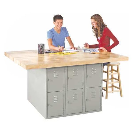 Work Station, Maple, Metal Frame, 54