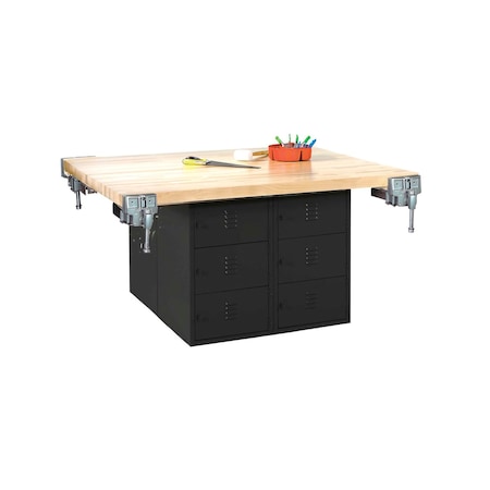 Forum 4 Station Workbench, w/Locker Maple MPN:WB12BL-4V