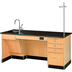 Diversified Spaces ADA Science Instructor's Wooden Desk with Sink - 72