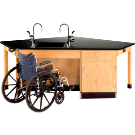 Diversified Spaces Forward Vision ADA Wooden Science Workstation with Door and Drawer Cabinet 2956K-L-ADA