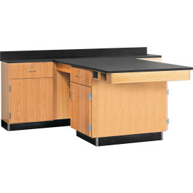 Diversified Spaces Kinetic Perimeter Workstation Flat Surface & Drawers 90