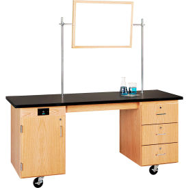 Diversified Spaces Kinectic ADA Mobile Lab Station with Chemguard Top Oak Red DWI-4352KF-RS