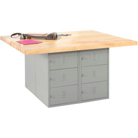Diversified Spaces 4 Station Workbench 12 Horizontal Lockers No Vises 64