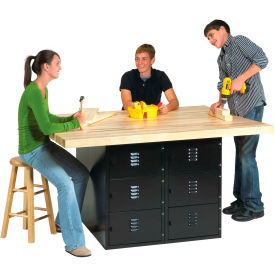 Diversified Spaces 4 Station Workbench 12 Vertical Lockers 64
