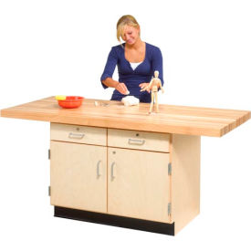 Diversified Spaces 2 Station Workbench 2 Drawers 1 Cabinet 64