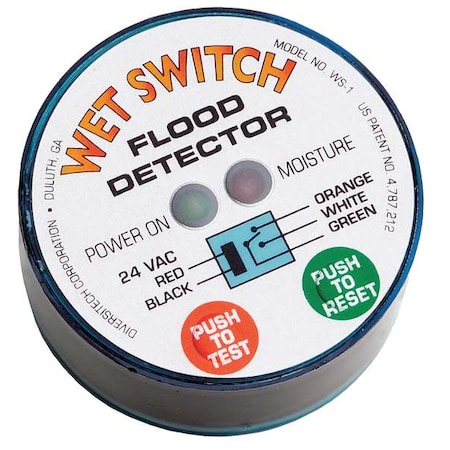 Condensation Flood Detector Switch, SPDT, 24C AC, 5 ft Cord L MPN:WS-1
