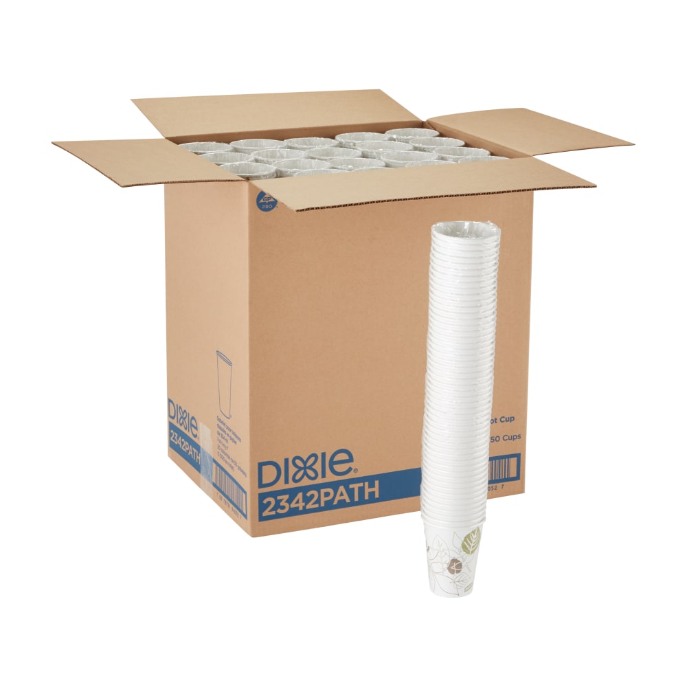 Dixie Paper Hot Cups, 12 Oz, Pathways, Sleeve Of 50 Cups MPN:2342PATHEA