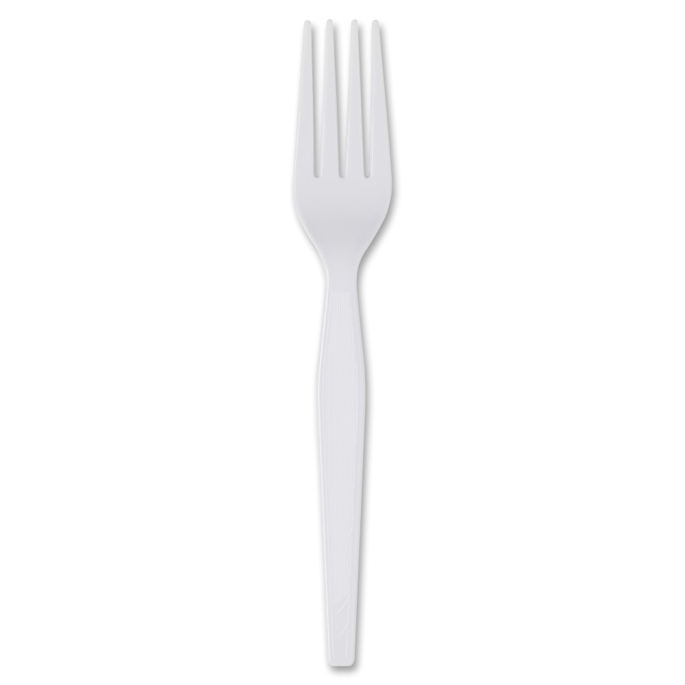 Dixie Heavyweight Disposable Forks Grab-N-Go by GP Pro - Fork - 1000 x Fork - Steak - Polystyrene - White - 100/Box - 10 / Carton MPN:FH207CT
