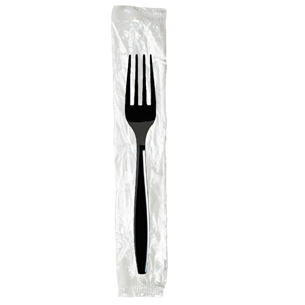Dixie Individually Wrapped Heavyweight Forks, Black, Carton Of 1, 000 Forks MPN:FH53C