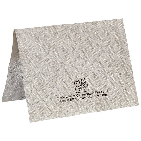 Disposable Dispenser Napkin, 5 in x 6 1/2 in Folded Size, Paper, Eco Print Brown, PK24 MPN:32008