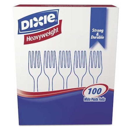 Disposable Plastic Fork, White, Heavy Weight, Pk100 MPN:FH207