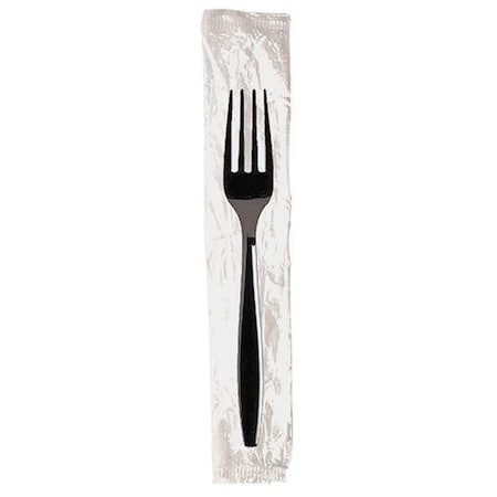 Wrapped Disposable Fork, Black, Heavy Weight, PK1000 MPN:PFH53C