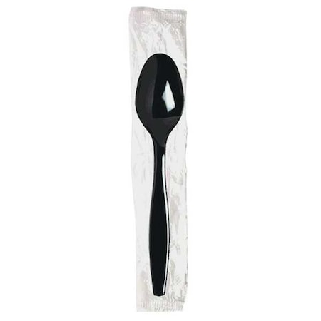 Wrapped Disposable Spoon, Black, Heavy Weight, PK1000 MPN:PTH53C