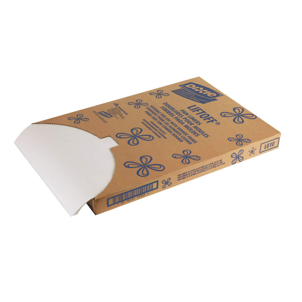 Dixie Greaseproof Liftoff Pan Liners, 16 3/8in x 24 3/8in, White, Carton Of 1, 000 Liners MPN:LO10
