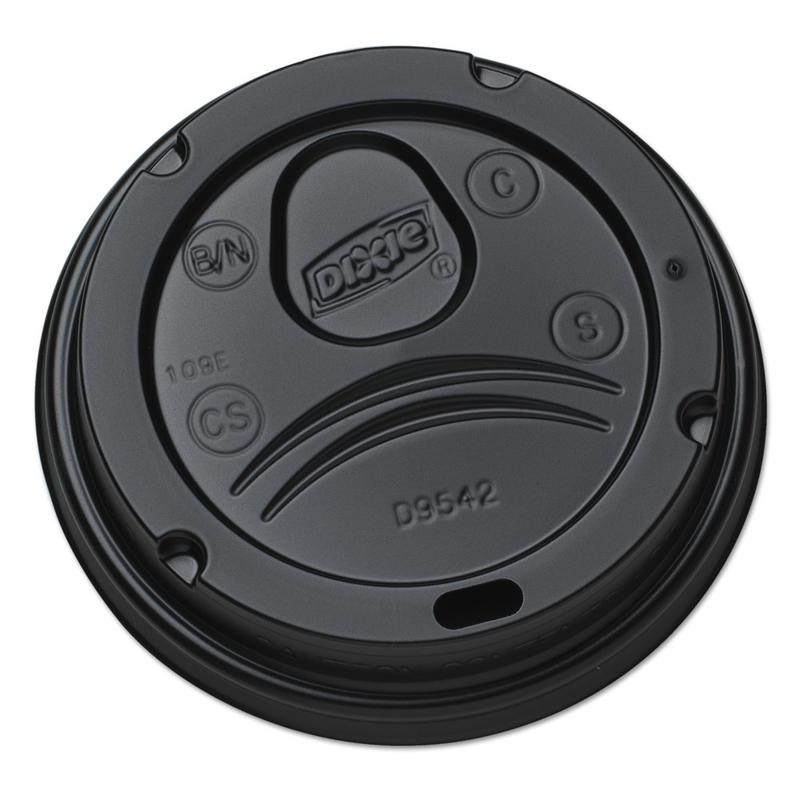 Dixie Drink-Thru Lids For 10-20 Oz Cups, Black, Box Of 1, 000 Lids MPN:D9542B