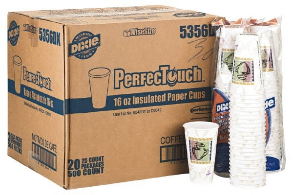 Pack of (500) Dixie Insulated Paper Hot Cups, 16 oz MPN:DXE5356DX