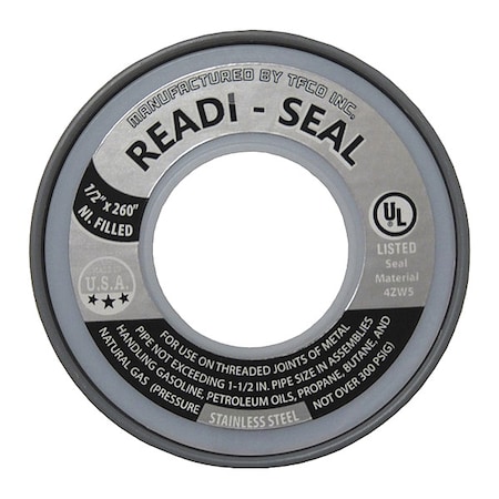 Stainless Steel PTFE Tape, 1/2