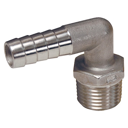 Barbed Hose Fitting, Hose ID 1/4