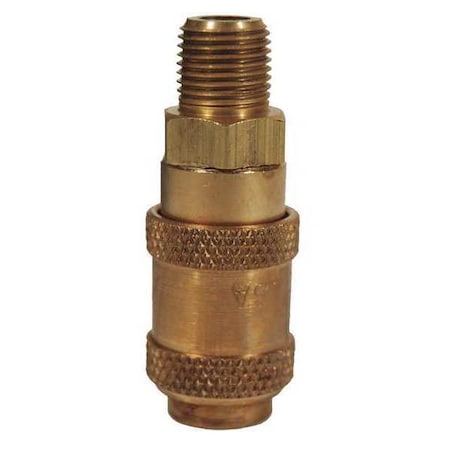 Quick Connect Coupler, A Series, Male, Brass, 1/8 in NPTF MPN:1AM1-B