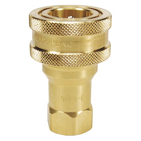 Quick Connect Coupler, H Series, Poppet, Female NPT, 1/8 in, Brass MPN:1HF1-B