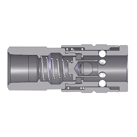 Quick Connect Coupler, F-Series, Manual, Female NPT, 1/4 in Body Size, 1/4 in, Stainless Steel MPN:2FF2-S