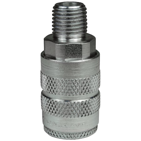 Quick Connect Coupler, F-Series, Manual, 1/4 in MNPT, 1/4 in, Stainless Steel MPN:2FM2-S