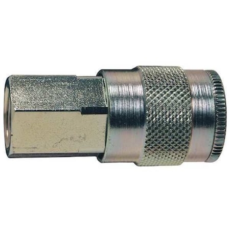 Quick Connect Coupler, F-Series, Manual, 3/8 in FNPT, 1/2 in Body, Steel MPN:4FF3