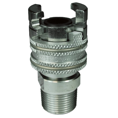 Quick Connect Coupler, P-Series Thor, 1/2 in Body Size, 3/4 in MNPT, Stainless Steel MPN:4PM6-S