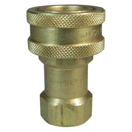 Quick Connect Coupler, H Series, Poppet, Female NPT, 3/4 in Body Size, 3/4 in Connection, Brass MPN:6HF6-B