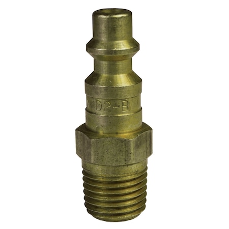 Industrial Male Plug, Brass, 1/2 in Body Size, 1/2 in NPTF Male Thread MPN:D4M4-B