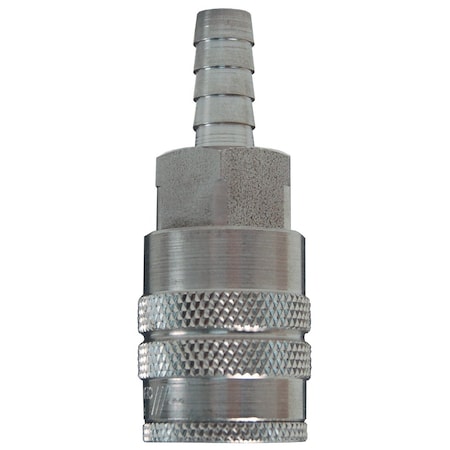 Quick Connect Coupler, Air Chief, 3/8 in Hose Barb x 1/2 in, Steel MPN:DC2645