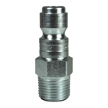 Industrial Male Plug, 1/4 in, Steel MPN:DCP21