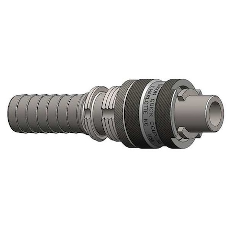Barb to Bowes Nipple, Barb, 1/2, Steel MPN:N4S6-LS