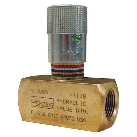 Series N Flow Control Valve, Brass, 1/4