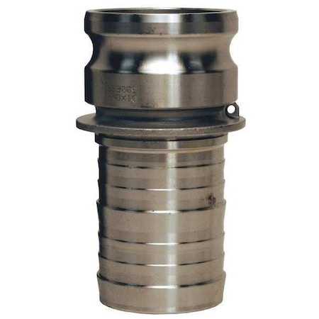 Cam and Groove SS Adapter, Hose, Shank, 2