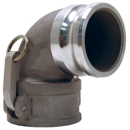 Cam/Groove 90 Adapter, Couplr Elbow, SS, 4