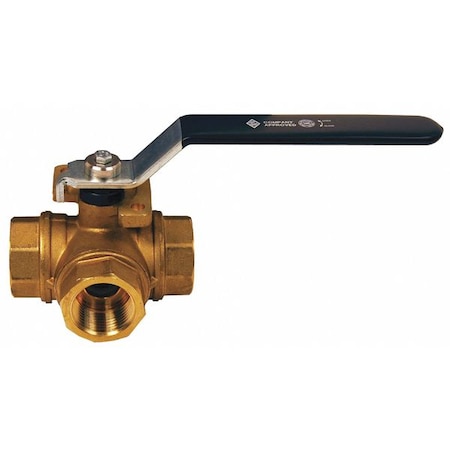 Brass Diverting 3Way Ball Valve T, 1/2