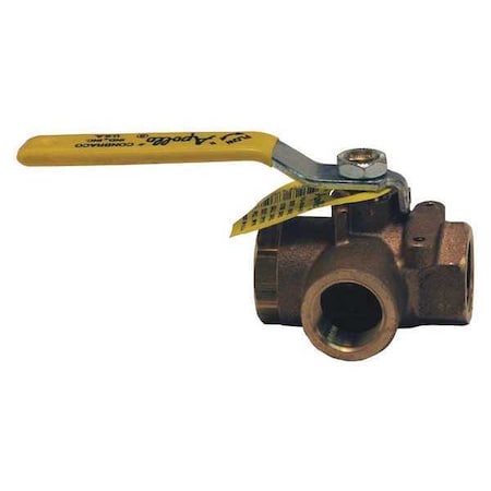 Brass Diverting 3Way Ball Valve L, 3/4